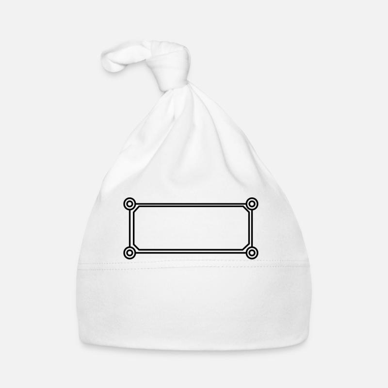Rectangle with circles frame in black Organic Baby Cap