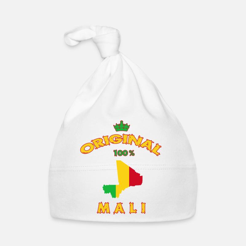 Drapeau du Mali 100 % original Bonnet bio Bébé