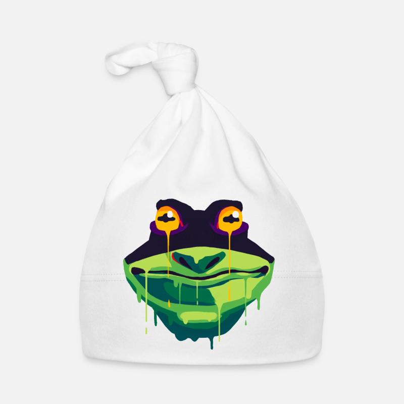 Un beau et drôle design de grenouille Bonnet bio Bébé