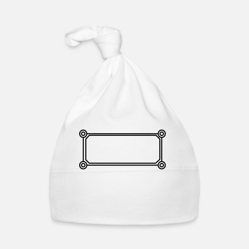 Rectangular frame black round corners Organic Baby Cap