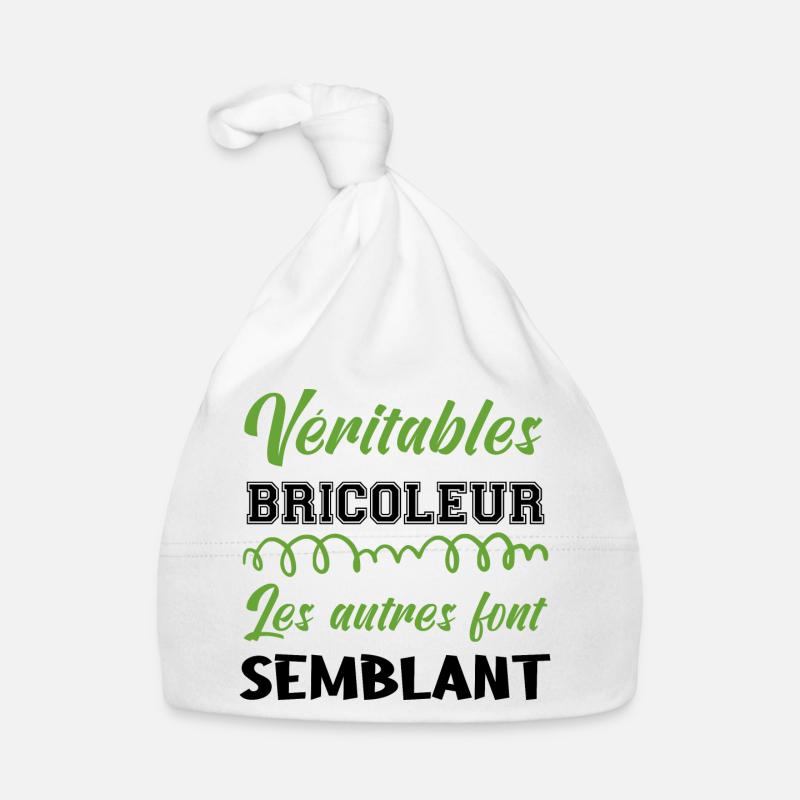 Véritable bricoleur niveau - Bonnet bio Bébé - blanc