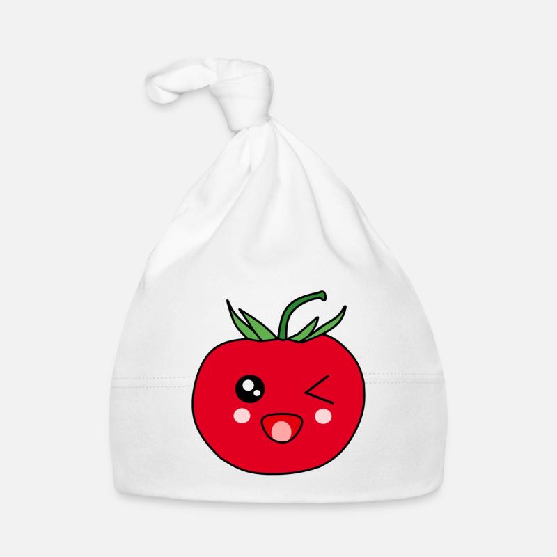 Drôle de Tomate avec Visage Kawaii Cadeau Bonnet bio Bébé