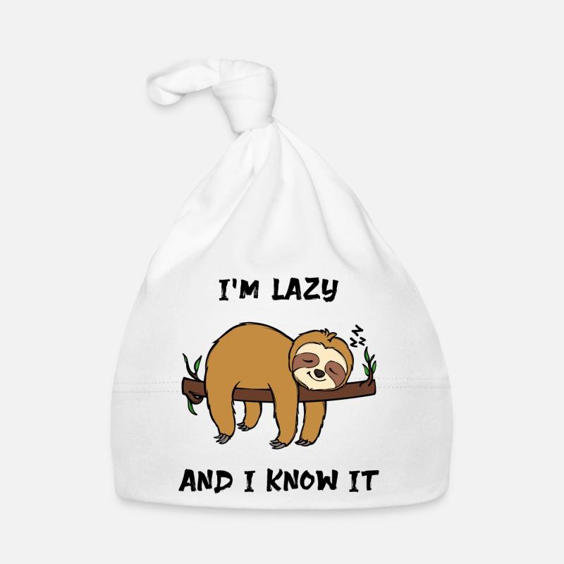 Faultier Faul Tier Schlafen Statement Urwald Baby Bio-Mütze