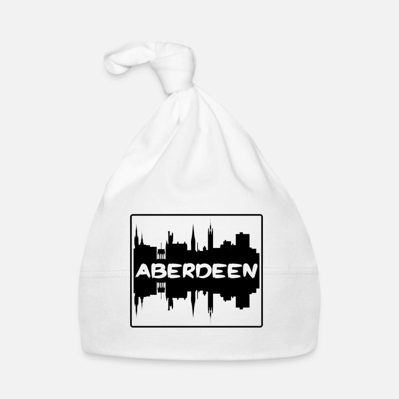Aberdeen Écosse Skyline Silhouette Voyage Souven Bonnet bio Bébé