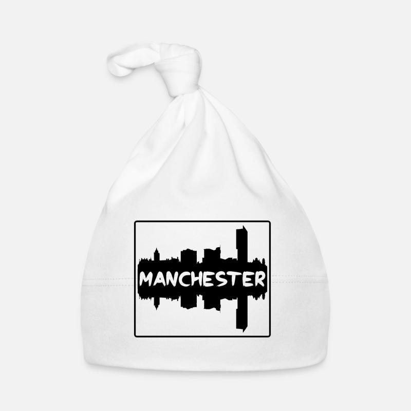 Manchester England Skyline Silhouette Reise Souve Baby Bio-Mütze