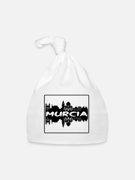 Murcia Spanien Skyline Silhouette Reisesouvenir - Baby Bio-Mütze - Weiß - Vorne