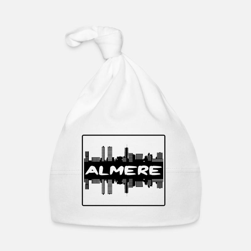 Almere Pays-Bas Skyline Silhouette Voyage Souve Bonnet bio Bébé