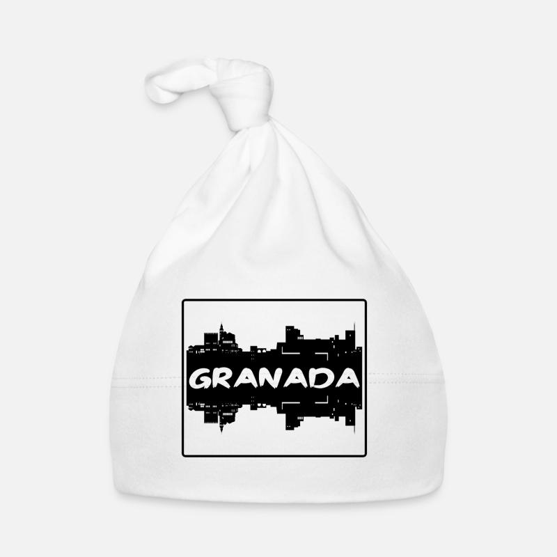 Grenade Espagne Skyline Silhouette Souvenir de voyage Bonnet bio Bébé