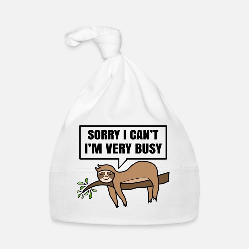 Lazy Sleep Humorous Statement Jungle Animal Organic Baby Cap