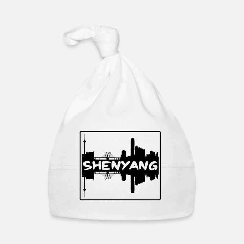 Shenyang Chine Skyline Silhouette Voyage Souvenir Bonnet bio Bébé