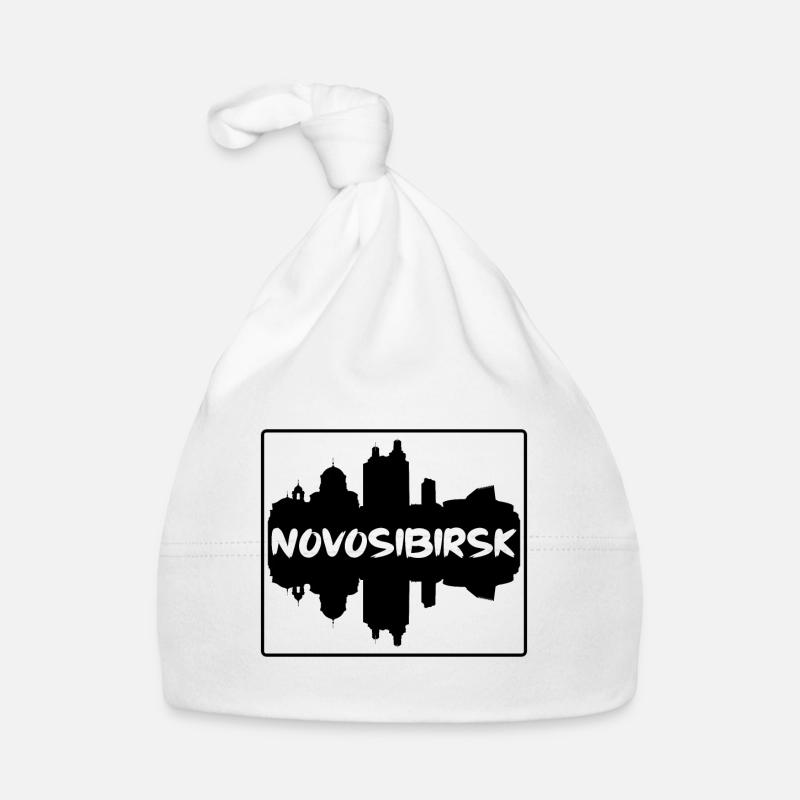 Novossibirsk Russie Skyline Silhouette Souve de voyage Bonnet bio Bébé