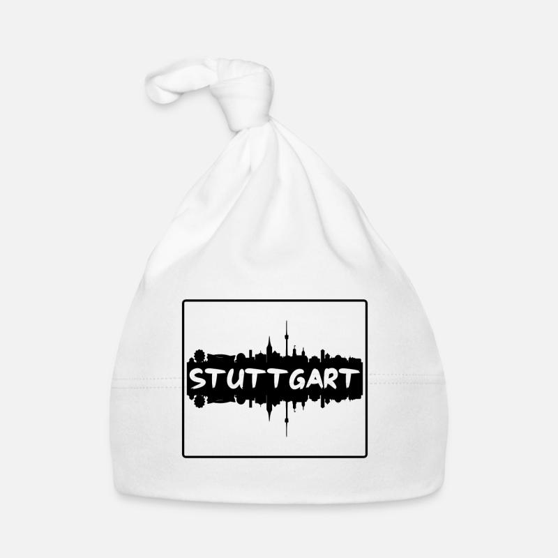 Stuttgart Germany Skyline Silhouette Travel Souven Organic Baby Cap