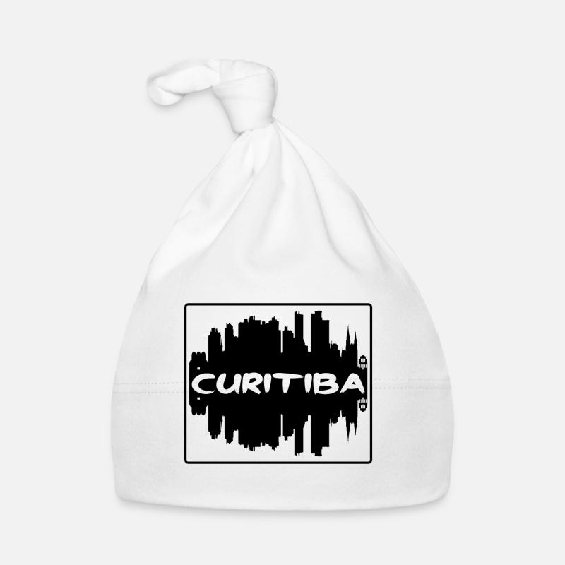 Curitiba Brésil Skyline Silhouette Souvenir de voyage Bonnet bio Bébé