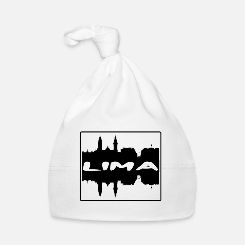 Lima Peru Skyline Silhouette Reise Souvenir Baby Bio-Mütze