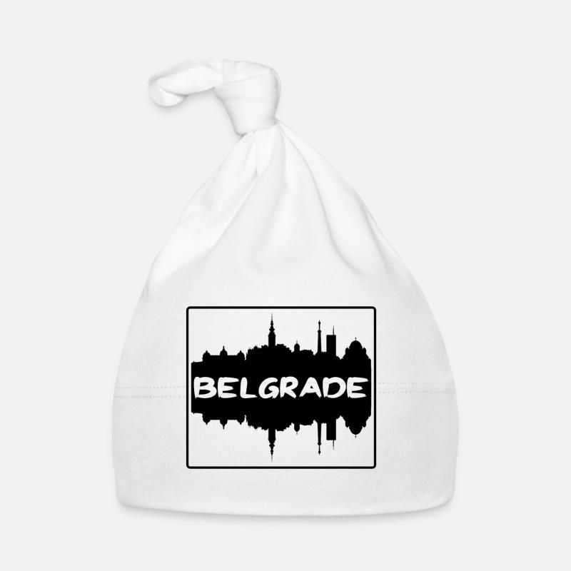 Belgrad Serbien Skyline Silhouette Reise Souvenir Baby Bio-Mütze