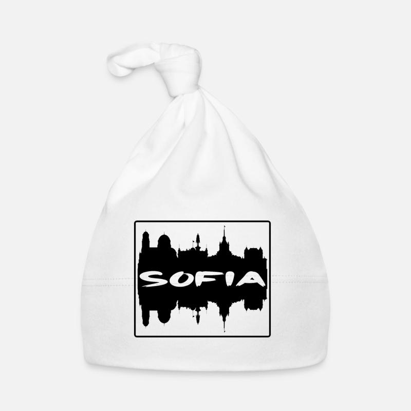 Sofia Bulgaria Skyline Silhouette Travel Souvenir Organic Baby Cap