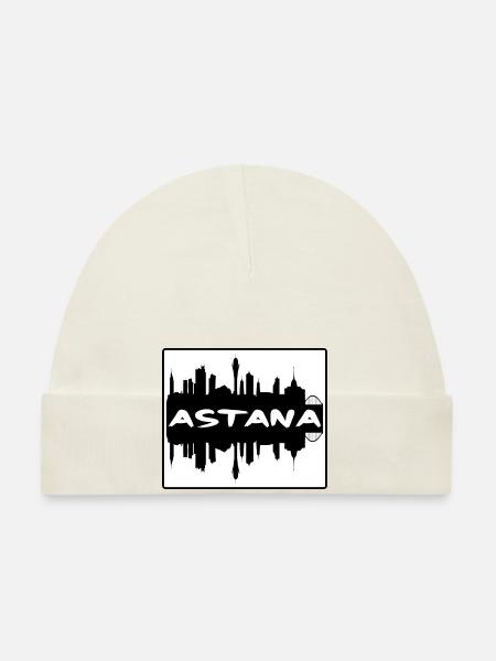 Astana Kazakhstan Skyline Silhouette Travel Souven - Bonnet bio Bébé - blanc - Devant