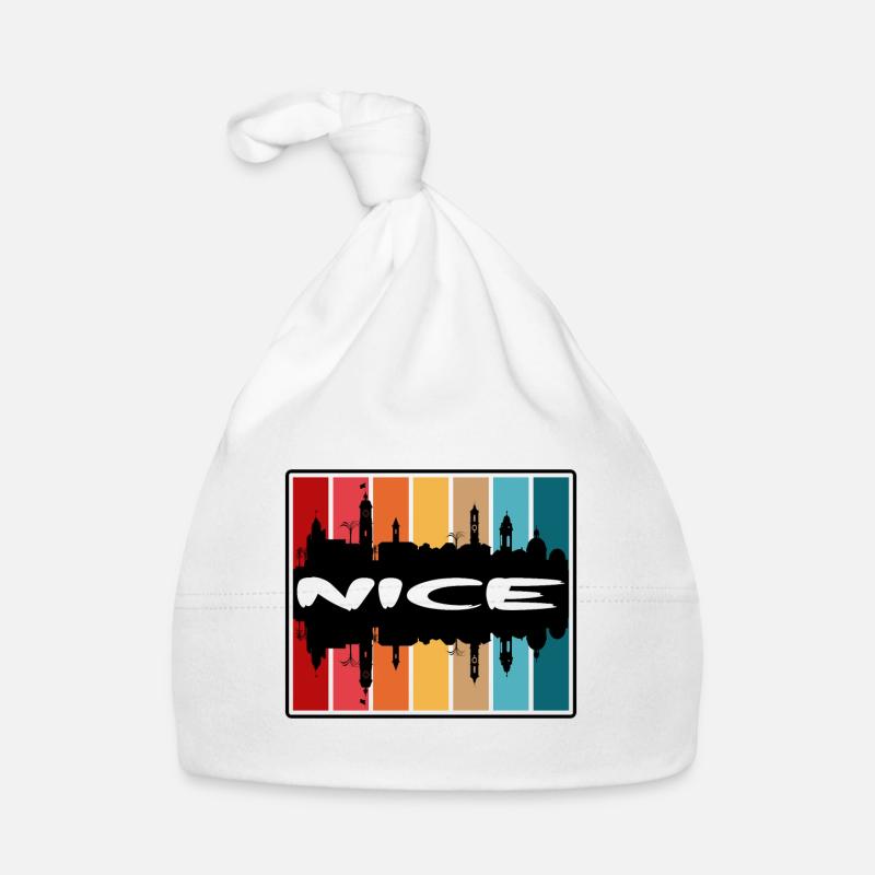 Nizza Frankreich Skyline Silhouette Reise Souvenir Baby Bio-Mütze