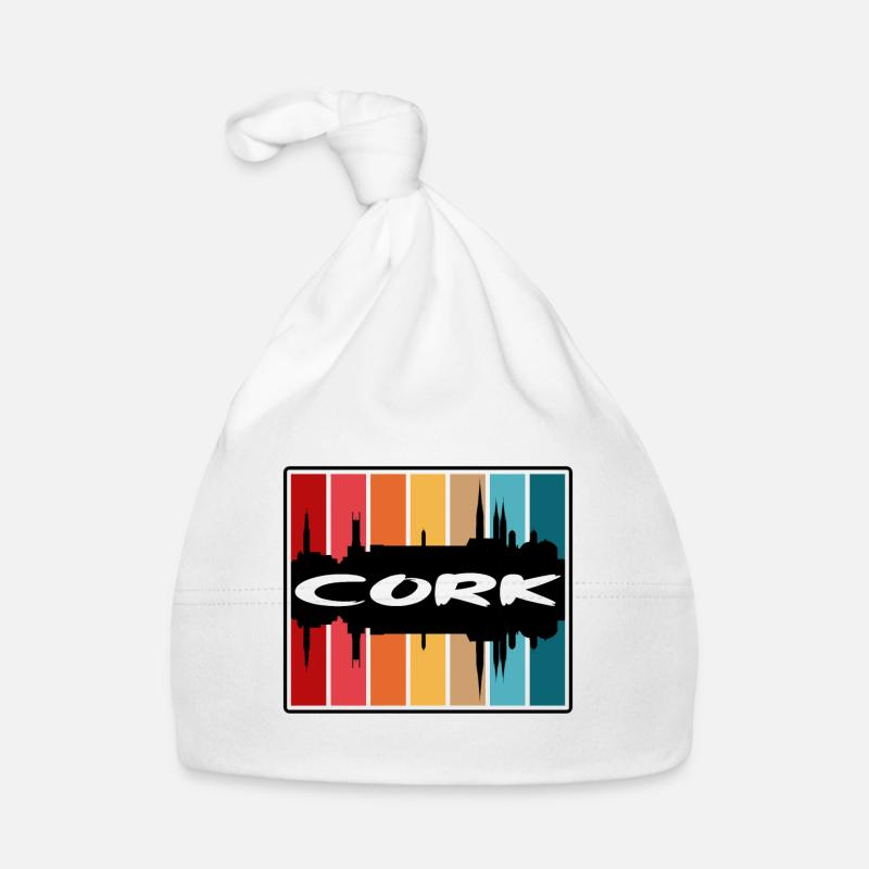 Cork Irlande Skyline Silhouette Souvenir de voyage Bonnet bio Bébé