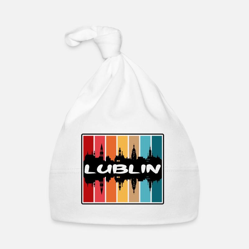 Lublin Polen Skyline Silhouette Reise Souvenir Baby Bio-Mütze