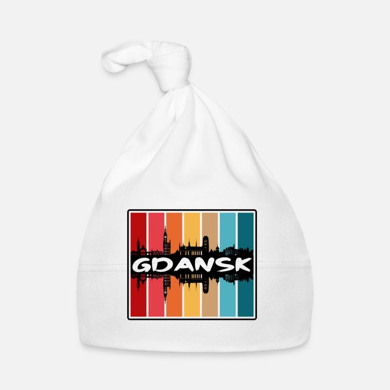 Danzig Polen Skyline Silhouette Reise Souvenir Baby Bio-Mütze