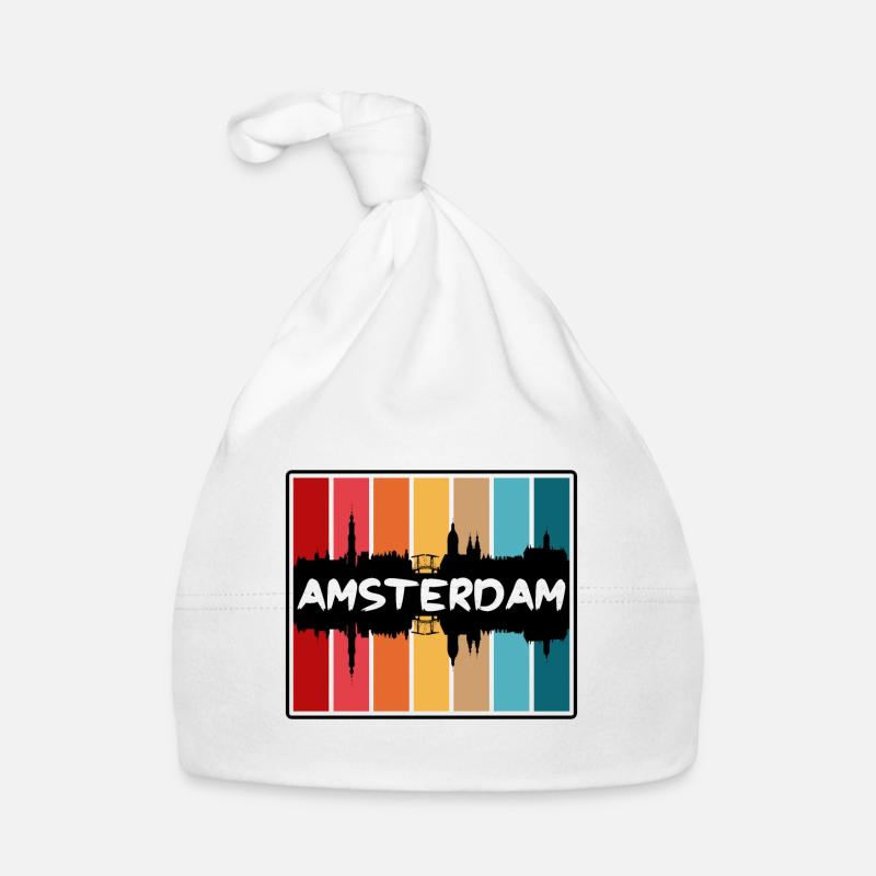 Amsterdam Pays-Bas Skyline Silhouette Voyage So Bonnet bio Bébé