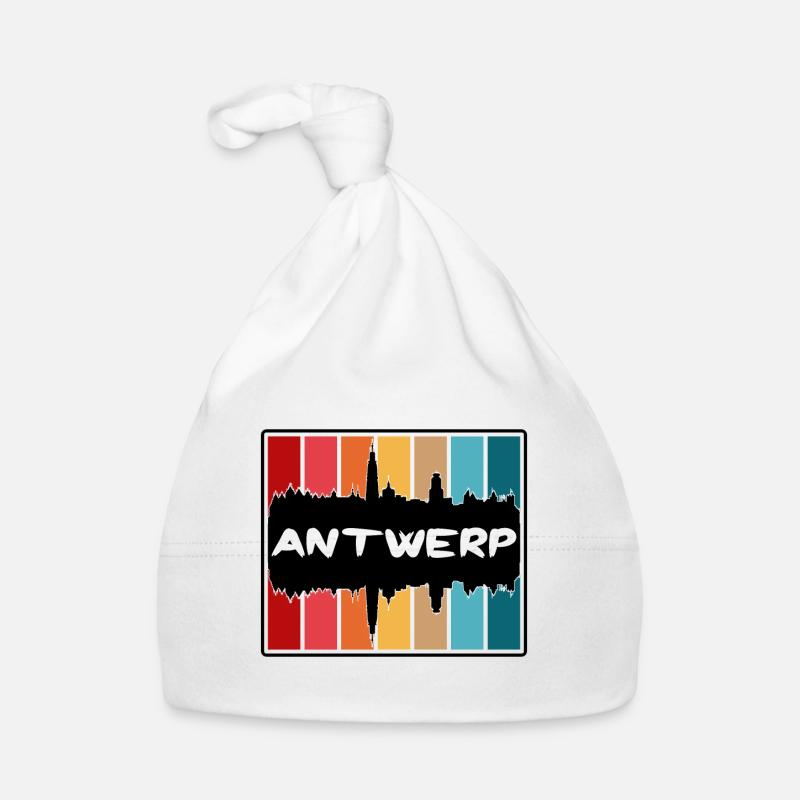 Antwerpen Belgien Skyline Silhouette Reise Souvenir Baby Bio-Mütze