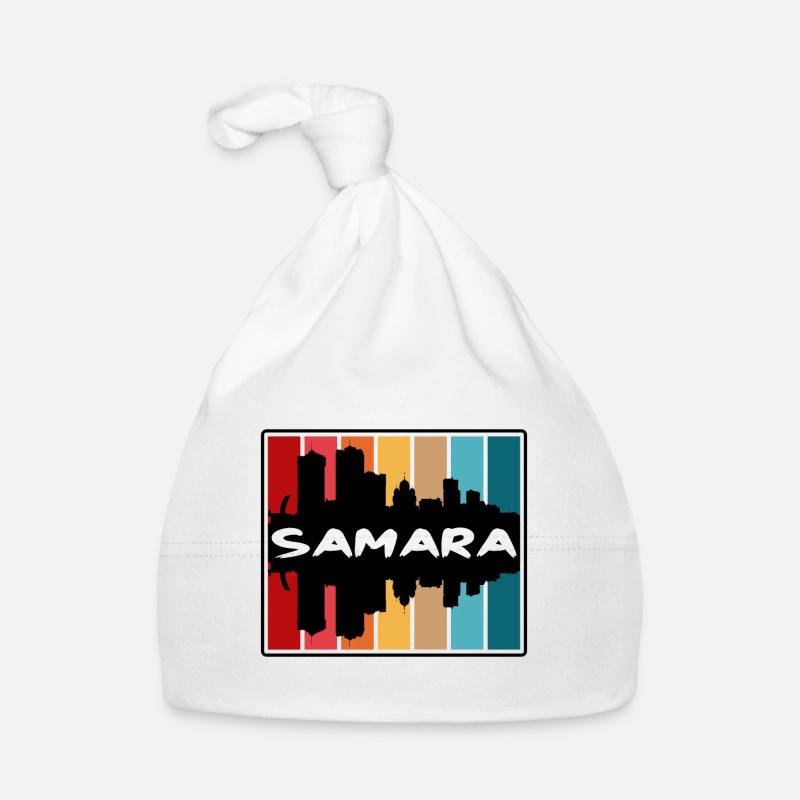Samara Russie Skyline Silhouette Souvenir de voyage Bonnet bio Bébé