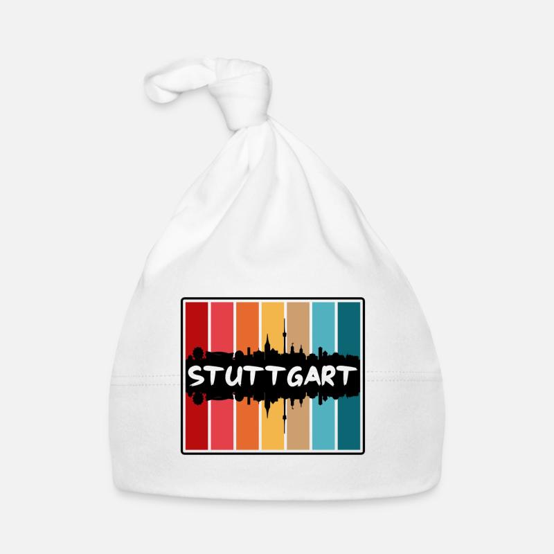 Stuttgart Germany Skyline Silhouette Travel Souven Organic Baby Cap