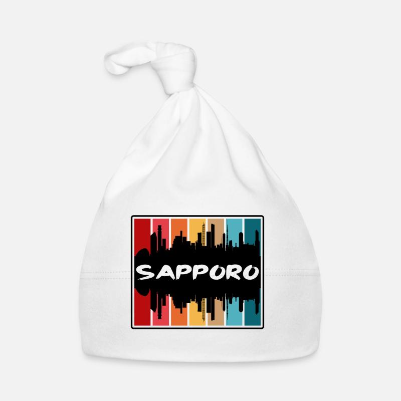 Sapporo Japan Skyline Silhouette Reise Souvenir Baby Bio-Mütze