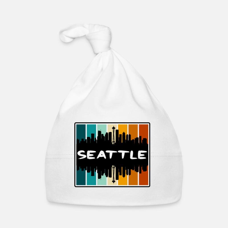Seattle Washington États-Unis Skyline Silhouette Voyage S Bonnet bio Bébé