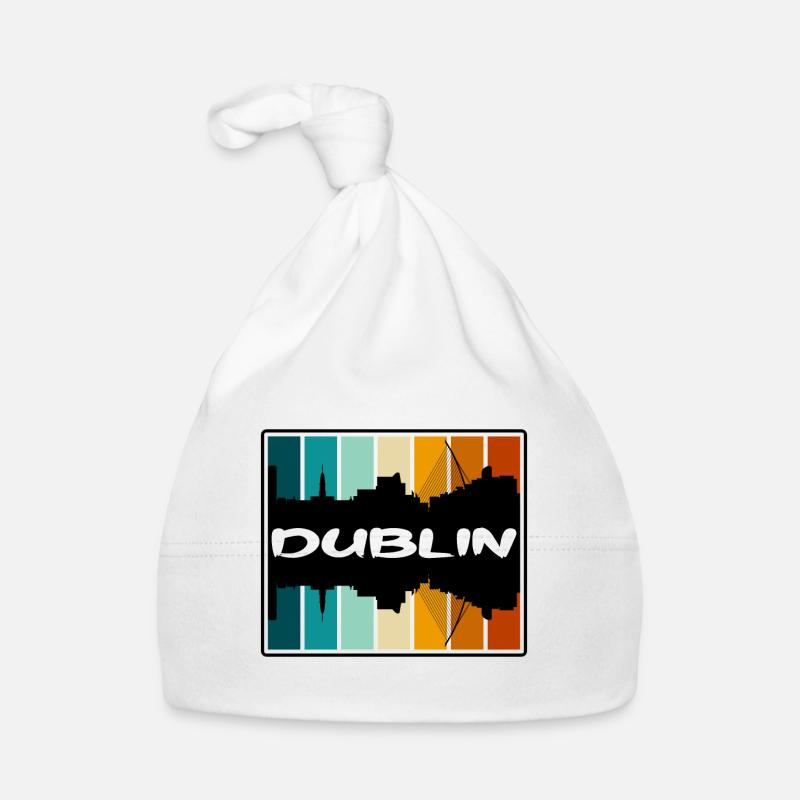 Dublin Irlande Skyline Silhouette Souvenir de voyage Bonnet bio Bébé