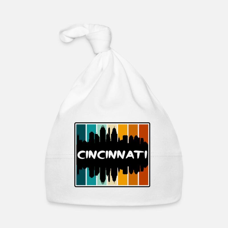 Cincinnati Ohio États-Unis Skyline Silhouette Souv de voyage Bonnet bio Bébé