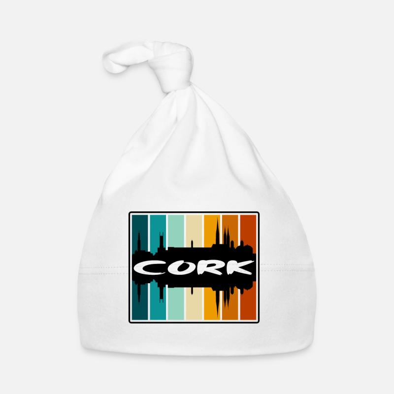 Cork Irlande Skyline Silhouette Souvenir de voyage Bonnet bio Bébé