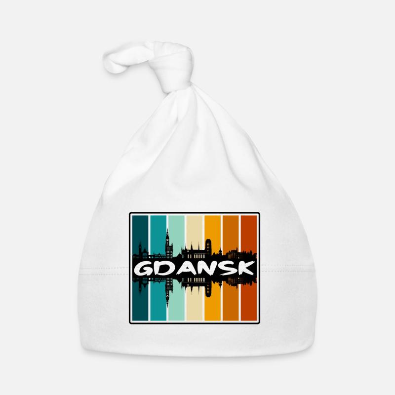 Danzig Polen Skyline Silhouette Reise Souvenir Baby Bio-Mütze