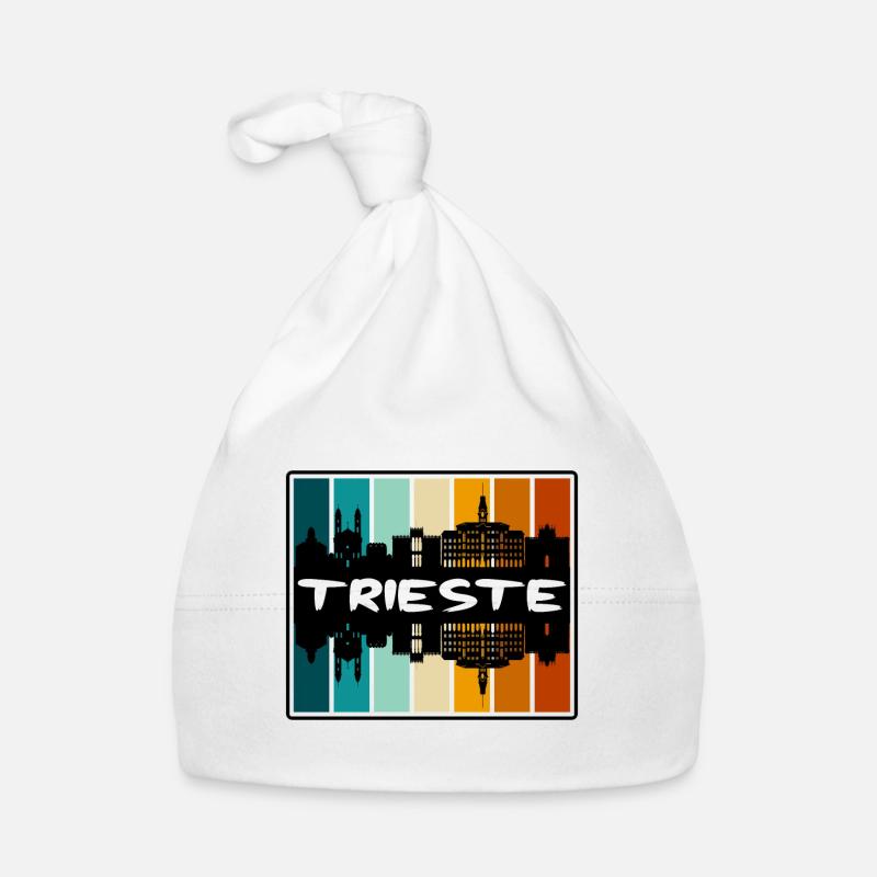 Trieste Italy Skyline Silhouette Travel Souvenir Organic Baby Cap