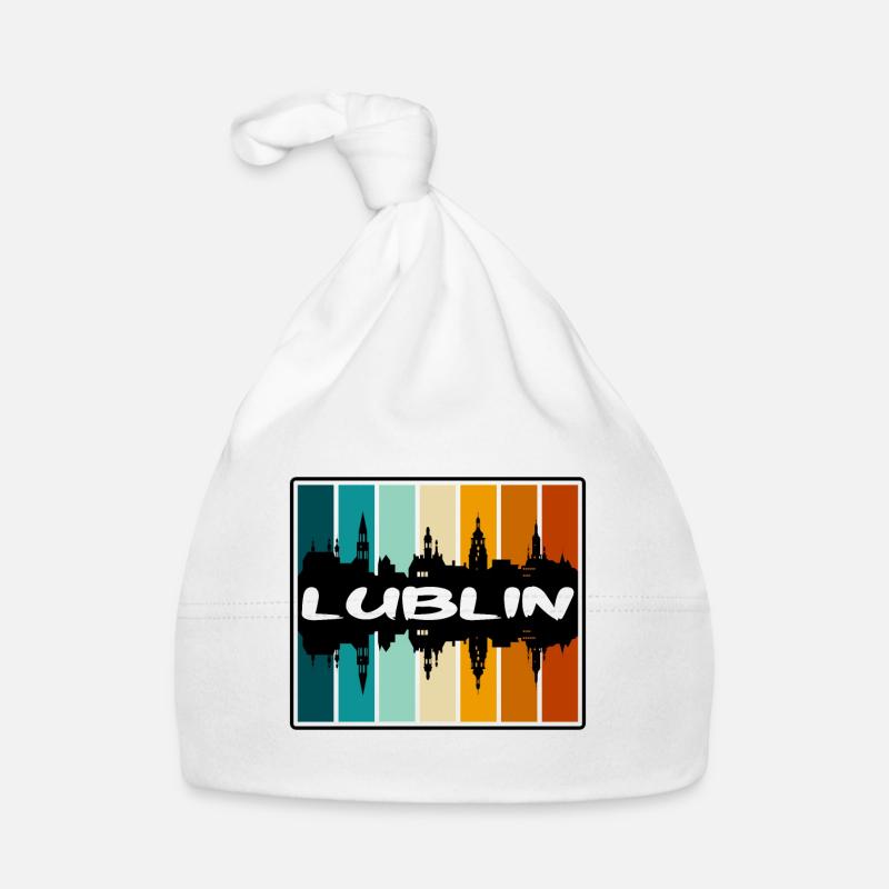 Lublin Polen Skyline Silhouette Reise Souvenir Baby Bio-Mütze