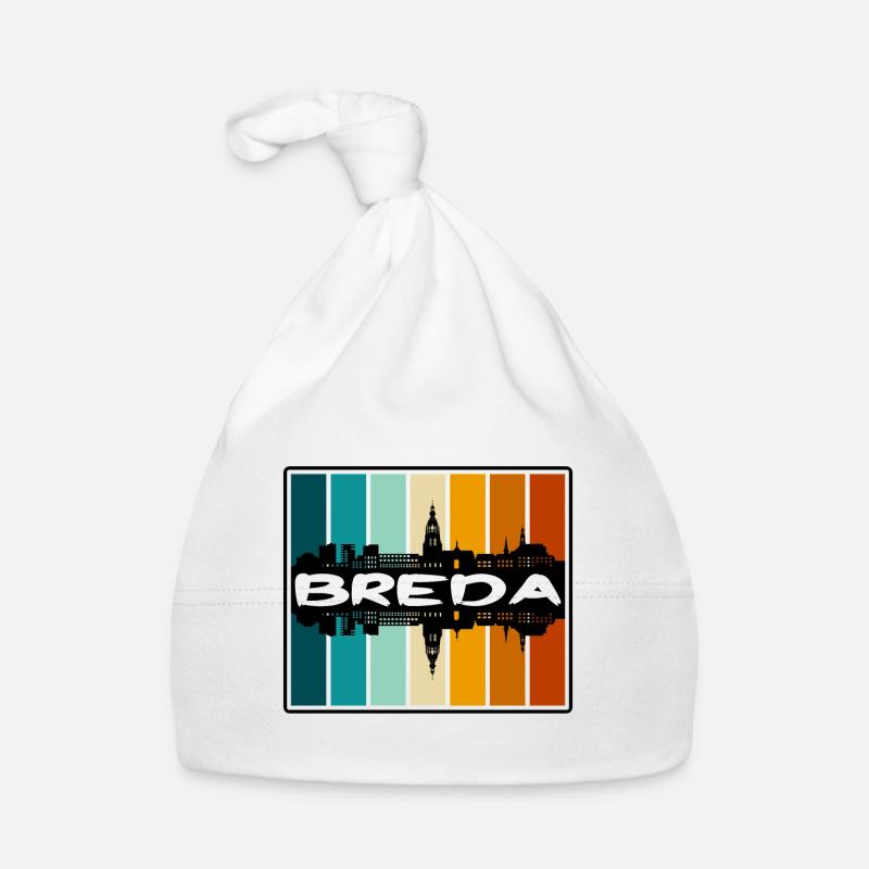 Breda Pays-Bas Skyline Silhouette Travel Souven Bonnet bio Bébé