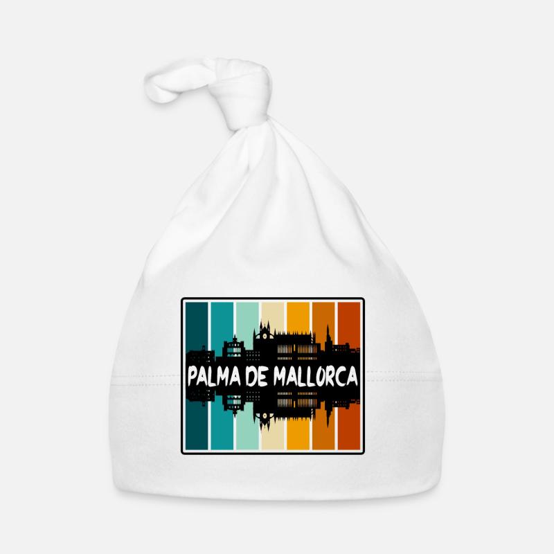 Palma De Mallorca Espagne Skyline Silhouette Voyage Bonnet bio Bébé