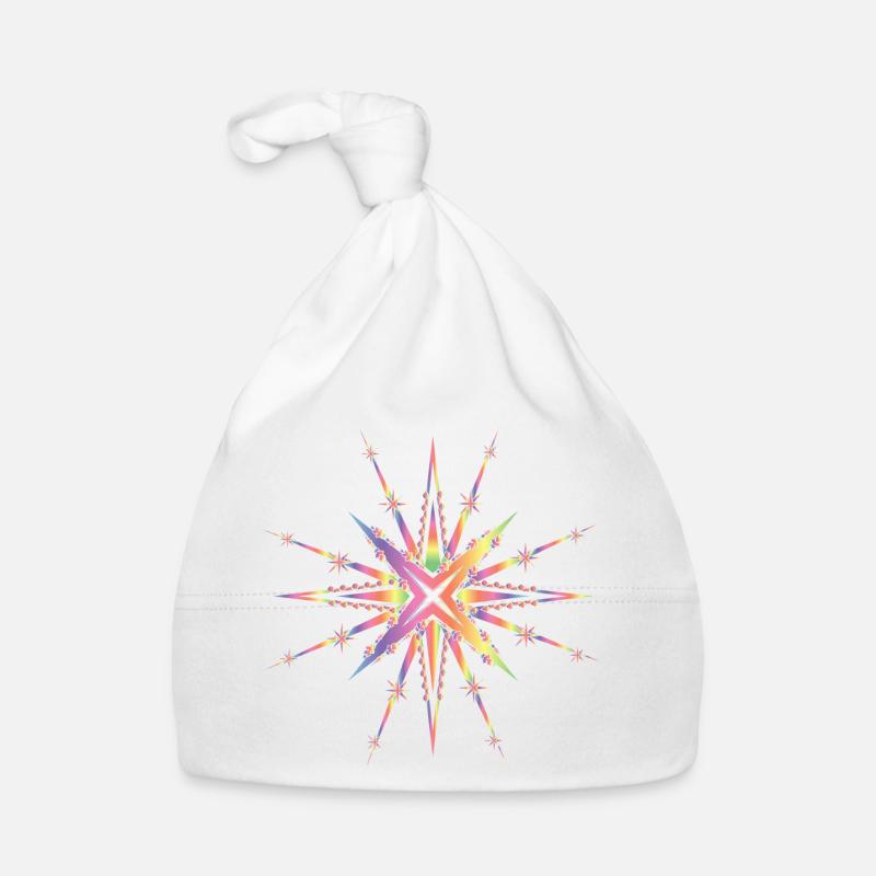 strahlender Stern in zarten Regenbogenfarben Baby Bio-Mütze