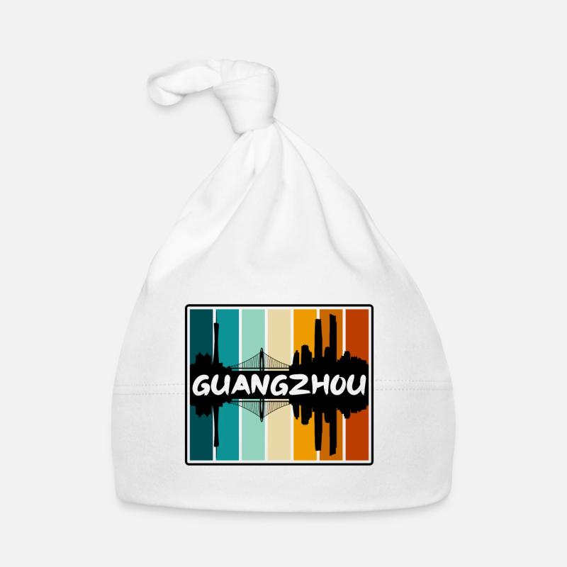 Guangzhou Chine Skyline Silhouette Souvenir de voyage Bonnet bio Bébé