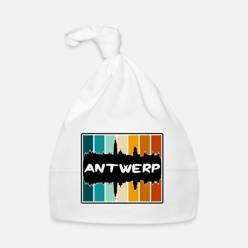 Antwerpen Belgien Skyline Silhouette Reise Souvenir Baby Bio-Mütze