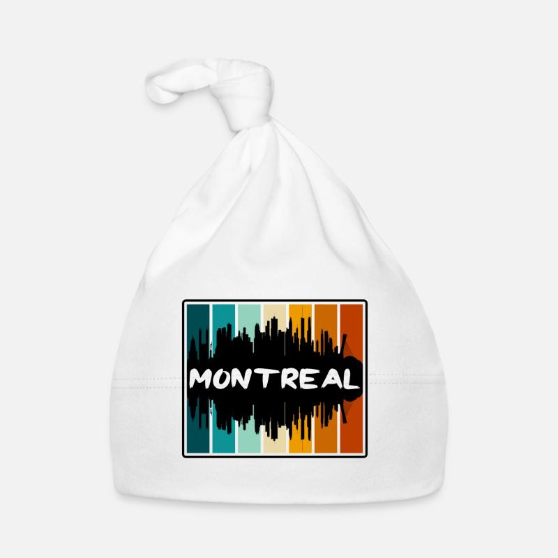 Montréal Canada Skyline Silhouette Voyage Souvenir Bonnet bio Bébé