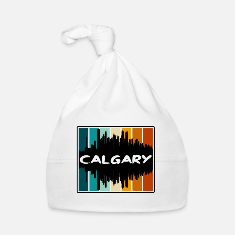 Calgary Canada Skyline Silhouette Souvenir de voyage Bonnet bio Bébé
