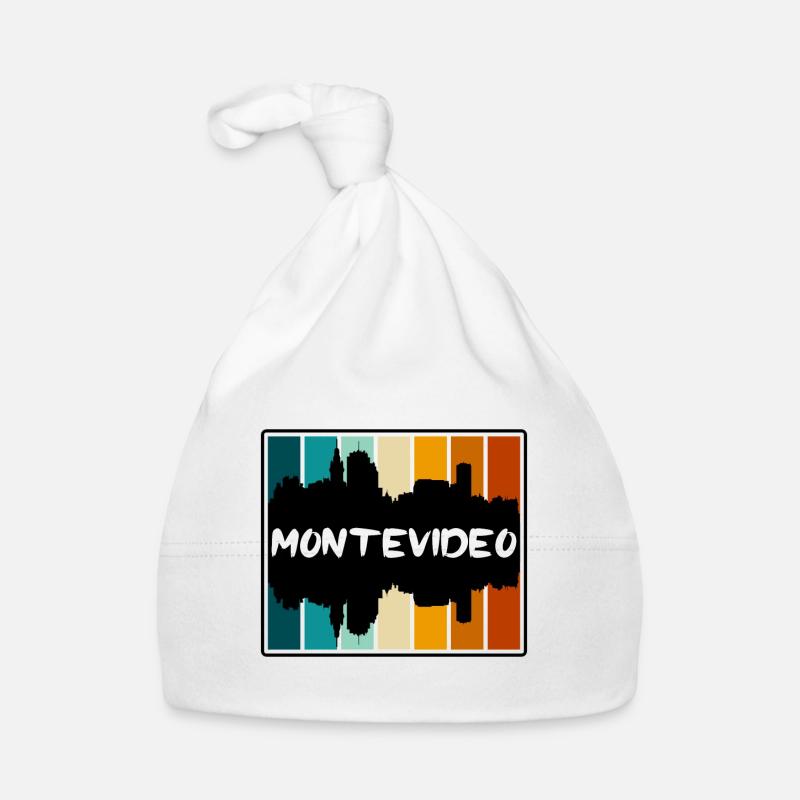 Montevideo Uruguay Skyline Silhouette Souve de voyage Bonnet bio Bébé