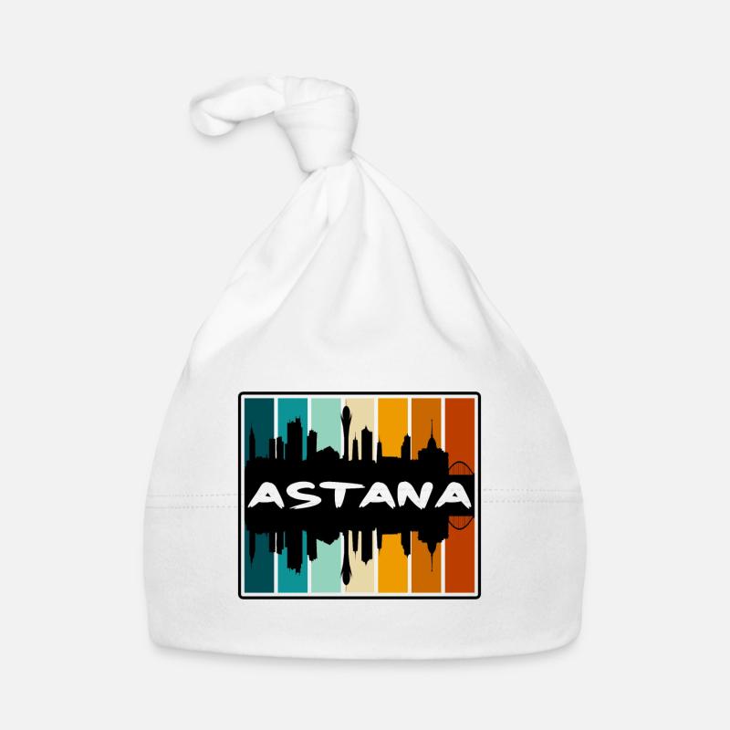 Astana Kasachstan Skyline Silhouette Reise Souven Baby Bio-Mütze