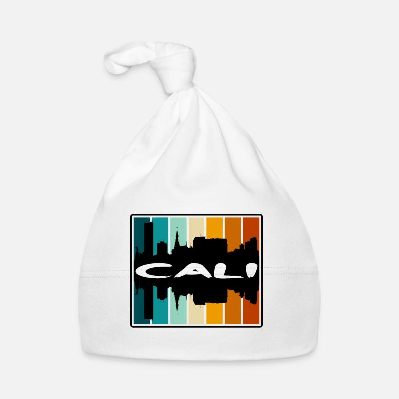 Cali Colombie Skyline Silhouette Souvenir de voyage Bonnet bio Bébé