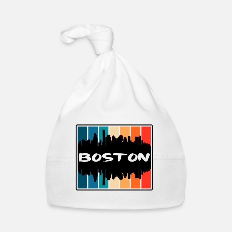 Boston Massachusetts États-Unis Skyline Silhouette Voyage Bonnet bio Bébé