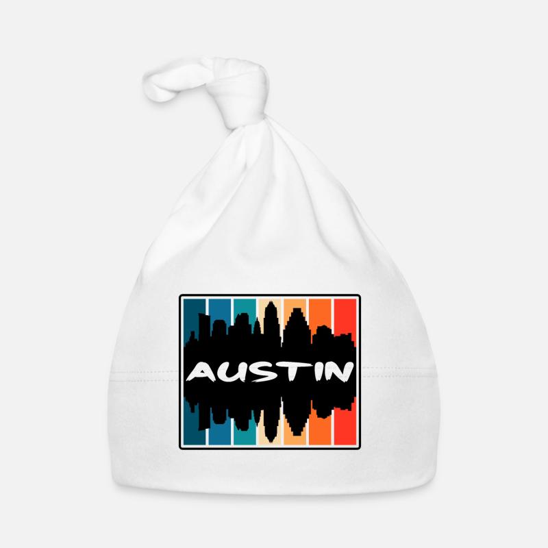 Austin Texas États-Unis Skyline Silhouette Voyage Souveni Bonnet bio Bébé