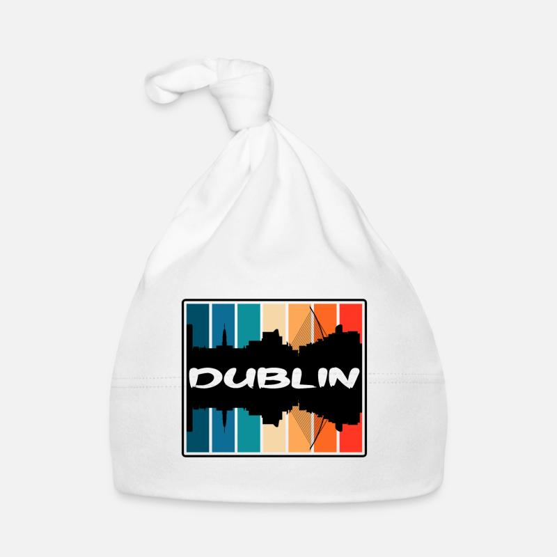 Dublin Irlande Skyline Silhouette Souvenir de voyage Bonnet bio Bébé